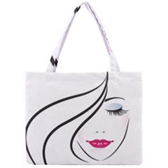 Makeup Face Girl Sweet Mini Tote Bag by Mariart