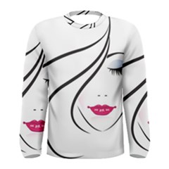 Makeup Face Girl Sweet Men s Long Sleeve Tee