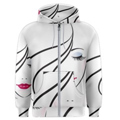 Makeup Face Girl Sweet Men s Zipper Hoodie by Mariart