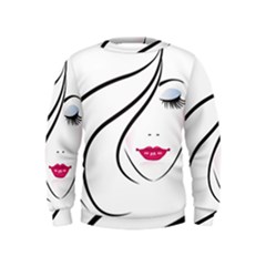 Makeup Face Girl Sweet Kids  Sweatshirt