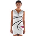 Makeup Face Girl Sweet Wrap Front Bodycon Dress View1