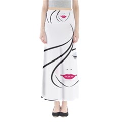 Makeup Face Girl Sweet Full Length Maxi Skirt