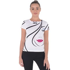 Makeup Face Girl Sweet Short Sleeve Sports Top 