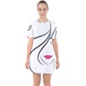 Makeup Face Girl Sweet Sixties Short Sleeve Mini Dress View1