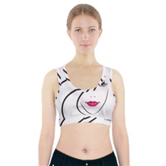 Makeup Face Girl Sweet Sports Bra With Pocket