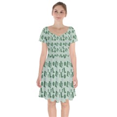 Green Boots Short Sleeve Bardot Dress by snowwhitegirl