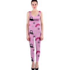 Music Stars Rose Pink Onepiece Catsuit by snowwhitegirl