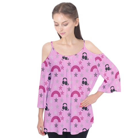 Music Stars Rose Pink Flutter Tees by snowwhitegirl