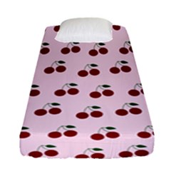 Pink Cherries Fitted Sheet (single Size) by snowwhitegirl