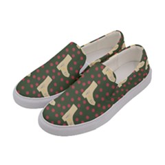 Green Boot Women s Canvas Slip Ons by snowwhitegirl