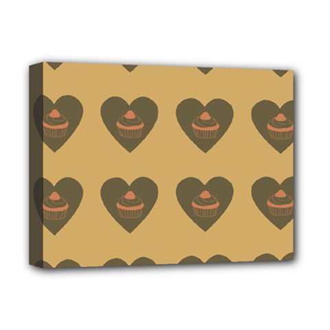 Cupcake Pumpkin Orange Grey Deluxe Canvas 16  X 12   by snowwhitegirl