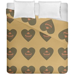 Cupcake Pumpkin Orange Grey Duvet Cover Double Side (california King Size) by snowwhitegirl