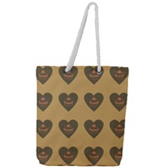 Cupcake Pumpkin Orange Grey Full Print Rope Handle Tote (large) by snowwhitegirl