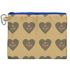 Cupcake Pumpkin Orange Grey Canvas Cosmetic Bag (xxl)