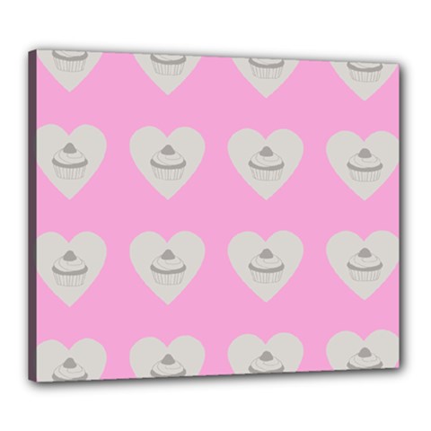 Cupcake Pink Grey Canvas 24  X 20  by snowwhitegirl