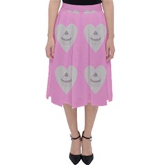 Cupcake Pink Grey Folding Skater Skirt by snowwhitegirl