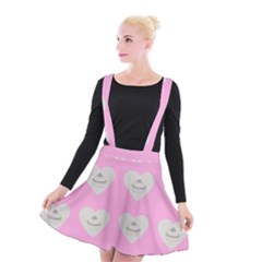 Cupcake Pink Grey Suspender Skater Skirt by snowwhitegirl