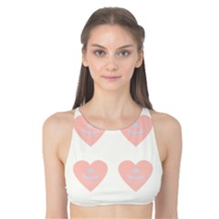 Cupcake White Pink Tank Bikini Top by snowwhitegirl