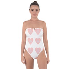 Cupcake White Pink Tie Back One Piece Swimsuit by snowwhitegirl