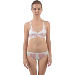 Cupcake White Pink Wrap Around Bikini Set