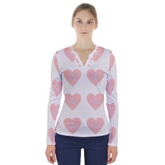 Cupcake White Pink V-neck Long Sleeve Top by snowwhitegirl