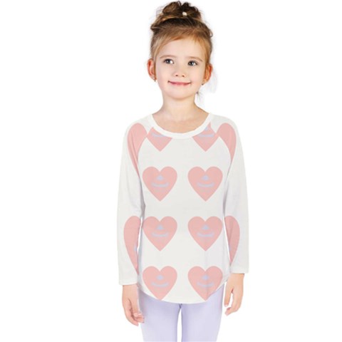 Cupcake White Pink Kids  Long Sleeve Tee by snowwhitegirl