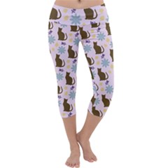 Outside Brown Cats Capri Yoga Leggings by snowwhitegirl