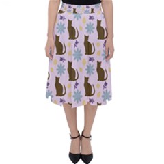 Outside Brown Cats Folding Skater Skirt