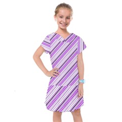 Purple Diagonal Lines Kids  Drop Waist Dress by snowwhitegirl