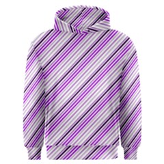 Purple Diagonal Lines Men s Overhead Hoodie by snowwhitegirl