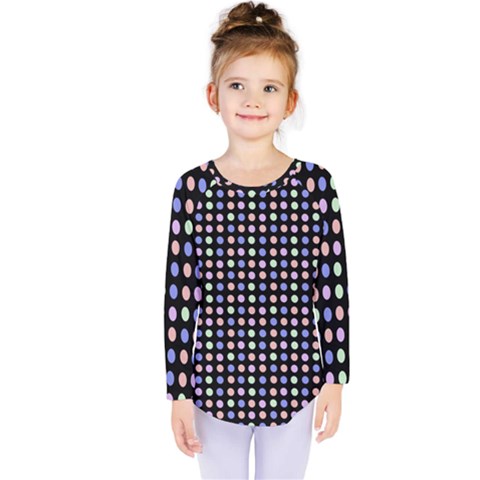 Blue Peach Green Eggs On Black Kids  Long Sleeve Tee by snowwhitegirl