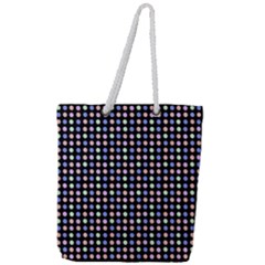 Blue Peach Green Eggs On Black Full Print Rope Handle Tote (large) by snowwhitegirl