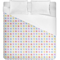 Blue Pink Yellow Eggs On White Duvet Cover (king Size) by snowwhitegirl