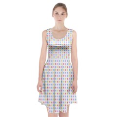 Blue Pink Yellow Eggs On White Racerback Midi Dress by snowwhitegirl