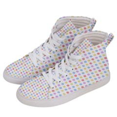 Blue Pink Yellow Eggs On White Women s Hi-top Skate Sneakers by snowwhitegirl