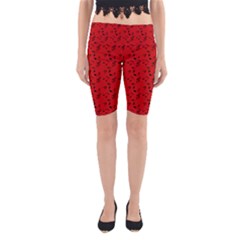 Red Music Yoga Cropped Leggings by snowwhitegirl