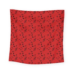 Red Music Square Tapestry (small) by snowwhitegirl