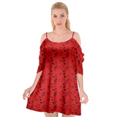 Red Music Cutout Spaghetti Strap Chiffon Dress by snowwhitegirl