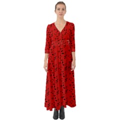 Red Music Button Up Boho Maxi Dress by snowwhitegirl