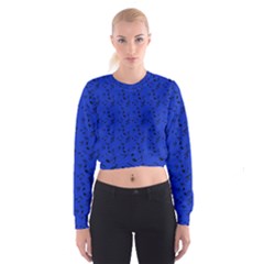 Royal Blue Music Cropped Sweatshirt