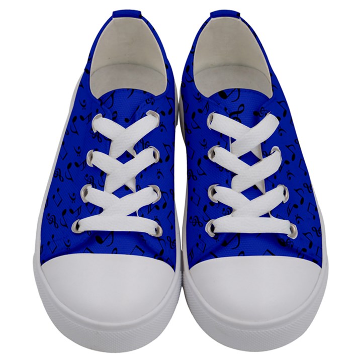 Royal Blue Music Kids  Low Top Canvas Sneakers