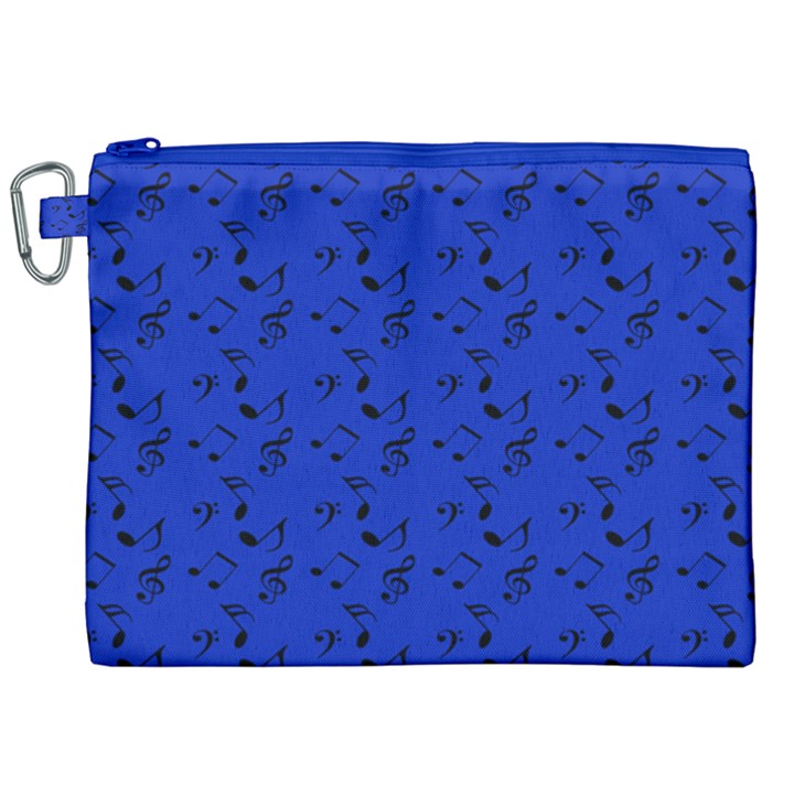 Royal Blue Music Canvas Cosmetic Bag (XXL)