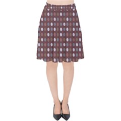 Grey Pink Lilac Brown Eggs On Brown Velvet High Waist Skirt