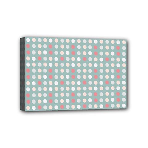 Pink Peach Grey Eggs On Teal Mini Canvas 6  X 4  by snowwhitegirl