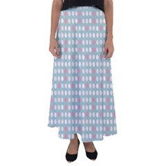 Pink Peach Grey Eggs On Teal Flared Maxi Skirt