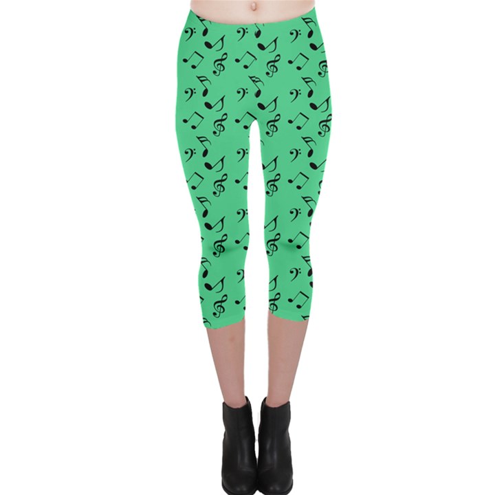 Green Music Capri Leggings 