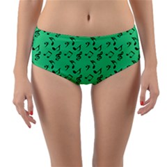 Green Music Reversible Mid-waist Bikini Bottoms