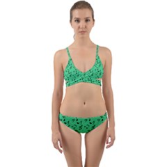 Green Music Wrap Around Bikini Set