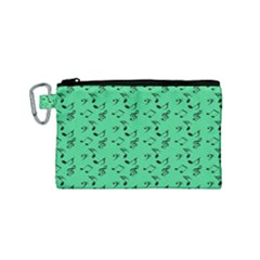 Green Music Canvas Cosmetic Bag (small)