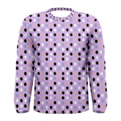 Black White Pink Blue Eggs On Violet Men s Long Sleeve Tee